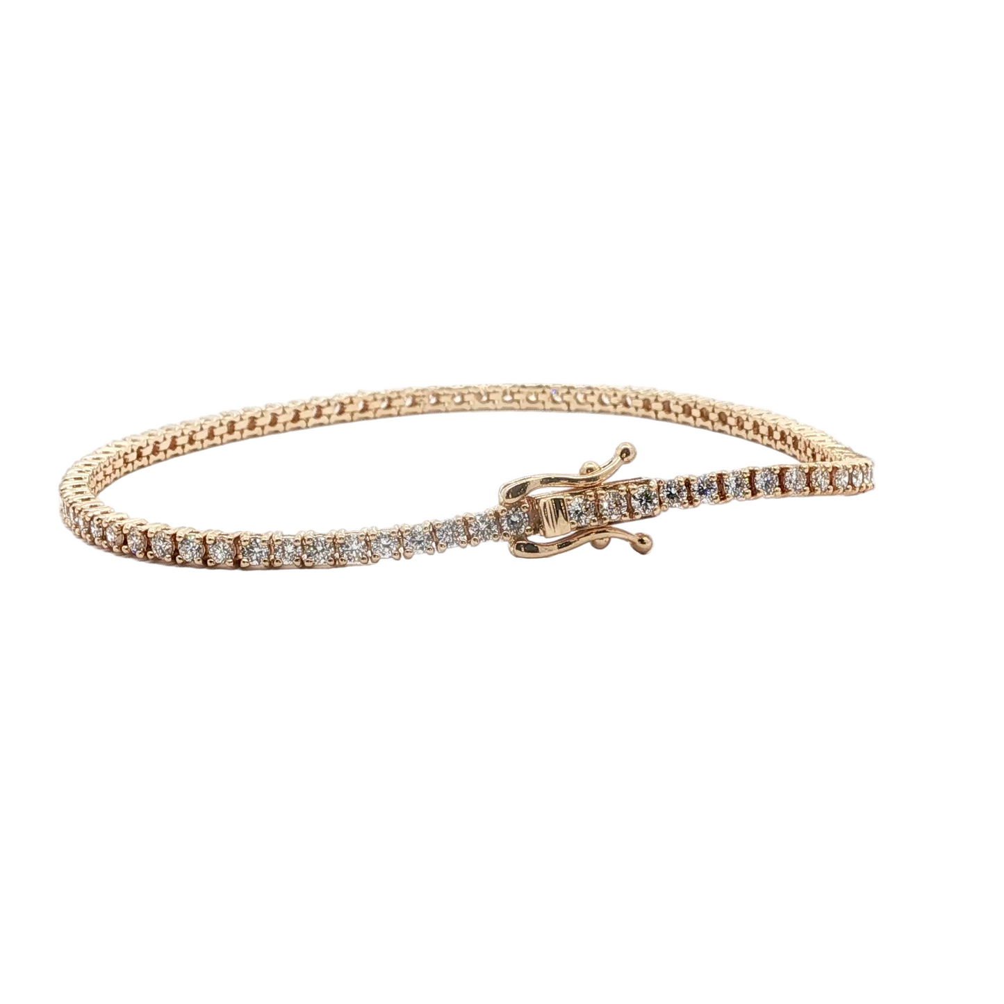 2.35Ct 14kt YG 7" Thin LAB Diamond Tennis Bracelet