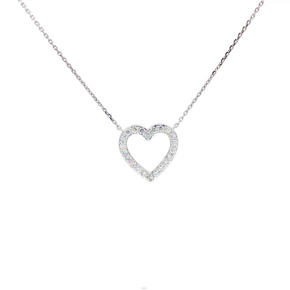 18kt WG Heart Pendant .54ctw