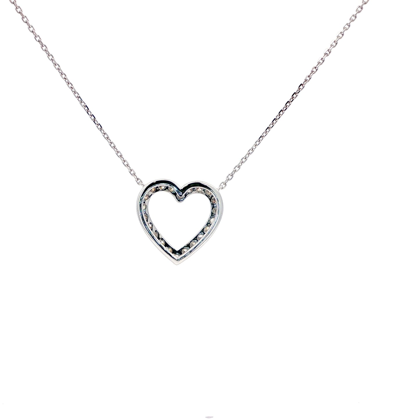 18kt WG Heart Pendant .54ctw