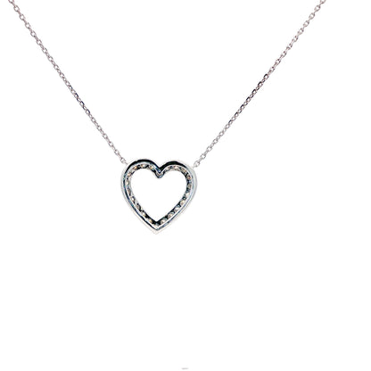 18kt WG Heart Pendant .54ctw