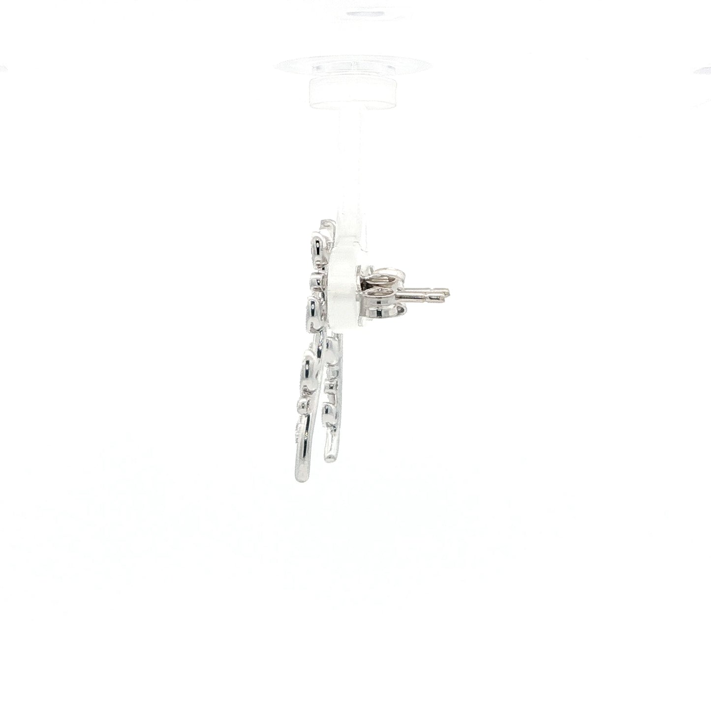 18kt White Gold Olive Branch Drop Earrings