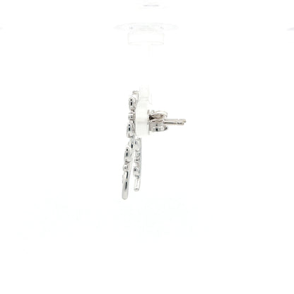18kt White Gold Olive Branch Drop Earrings