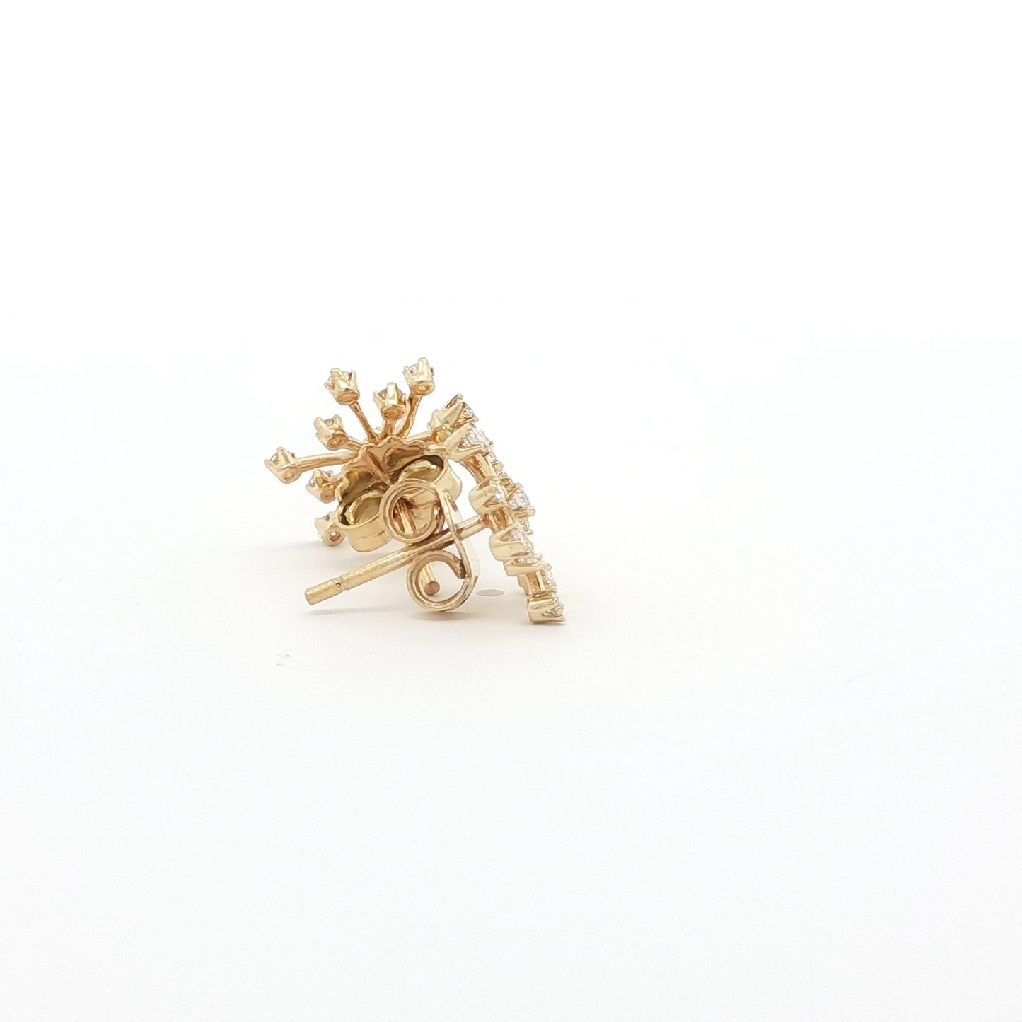 18kt Yellow Gold Snowflake Earrings