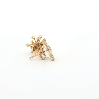 18kt Yellow Gold Snowflake Earrings