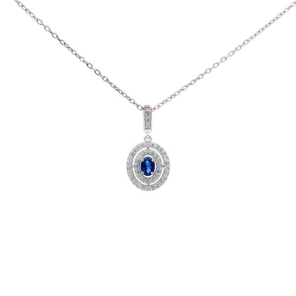 18kt WG Diamond/Sapphire Pendant