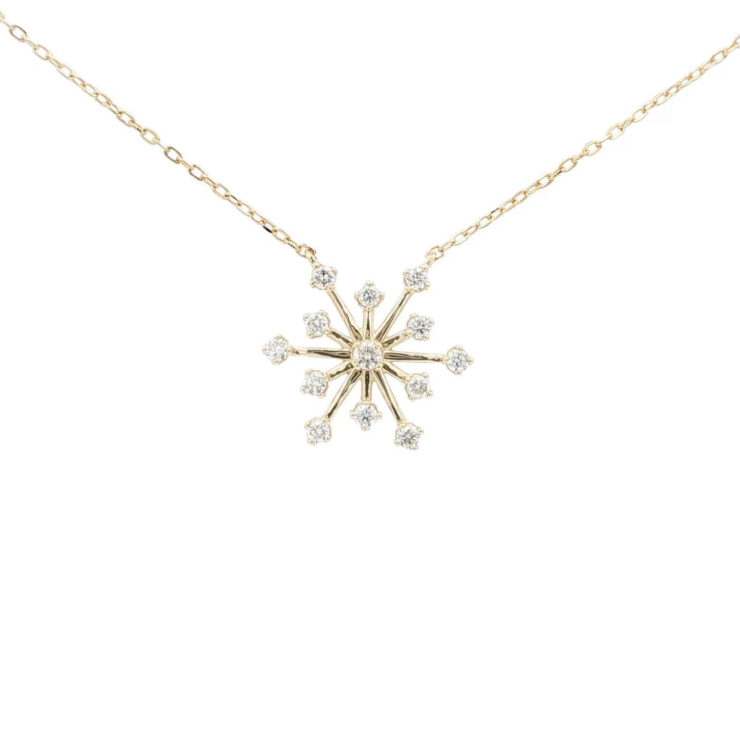 18kt Yellow Gold Snowflake Pendant