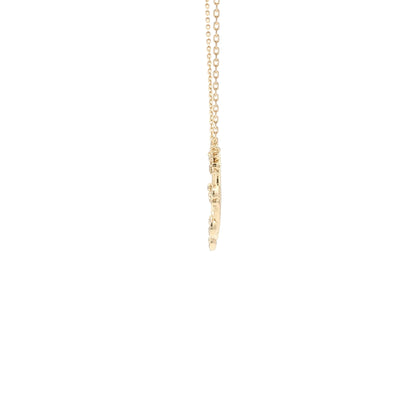 18kt Yellow Gold Olive Leaf Circle Pendant