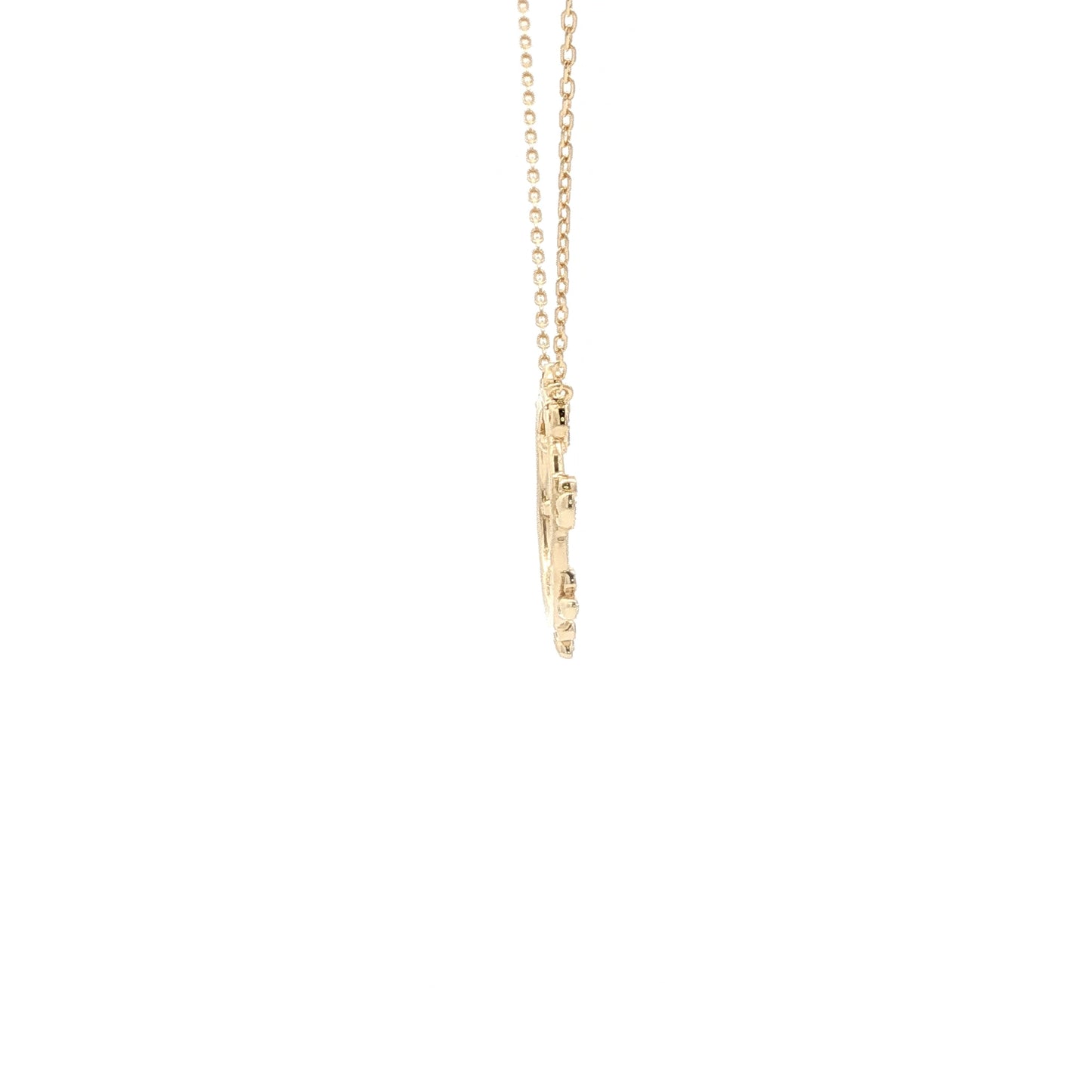 18kt Yellow Gold Olive Leaf Circle Pendant