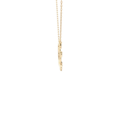 18kt Yellow Gold Olive Leaf Circle Pendant