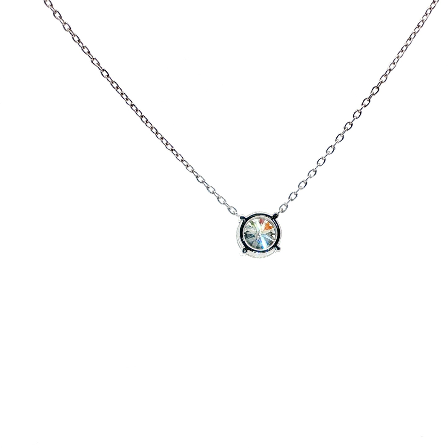 18kt WG Round Diamond Pendant