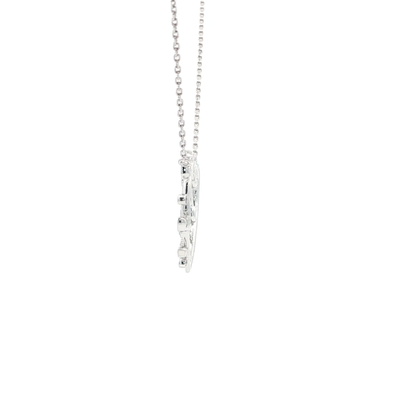 18kt White Gold Heart Olive Branch Pendant