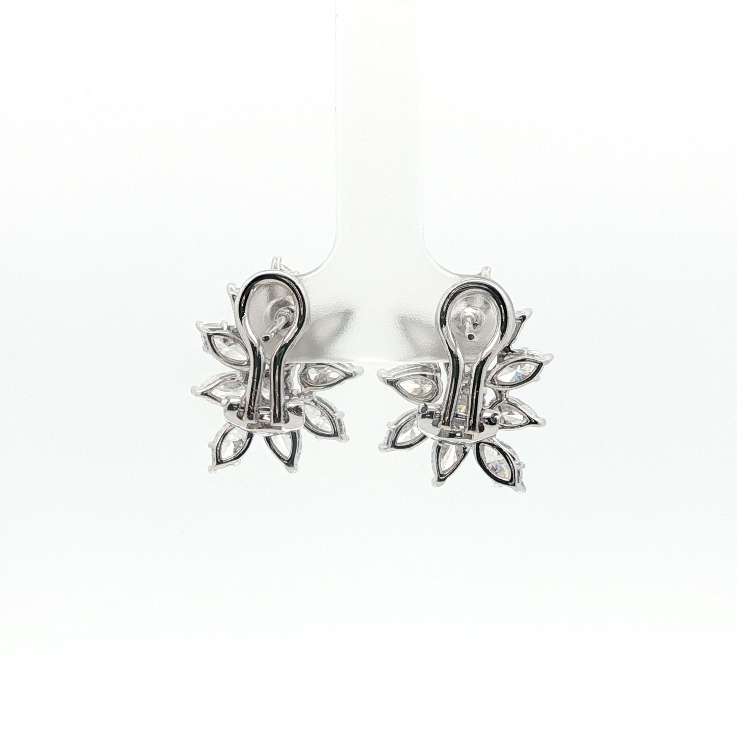 18KT WG Earring set LAB Pear (2.57ct), Marquise (2.07ct), Round (.96ct)