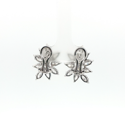 18KT WG Earring set LAB Pear (2.57ct), Marquise (2.07ct), Round (.96ct)