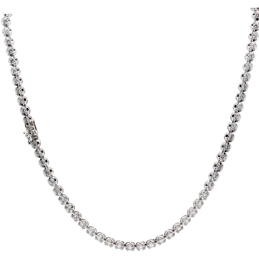 18kt WG CVD Diamond Riveria Necklace 10.49ctw 26.92gr