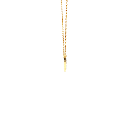 14kt Yellow Gold Red Enamel Heart Necklace, .12ctw Diamonds