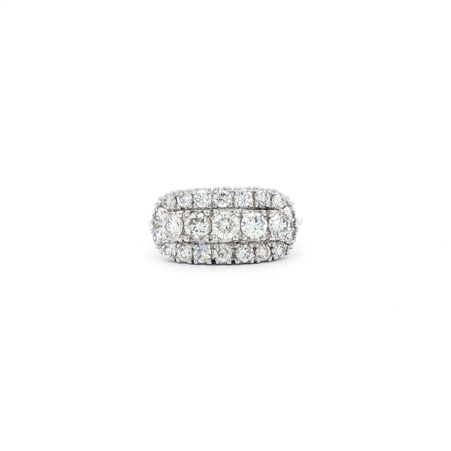 Triple-Row WG Round Brilliant Cut Diamond Band