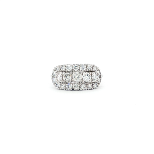 Triple-Row WG Round Brilliant Cut Diamond Band