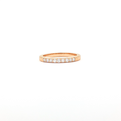 Textured Rose Gold Band with Round Brilliant Diamonds