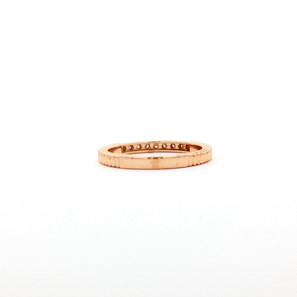 Textured Rose Gold Band with Round Brilliant Diamonds