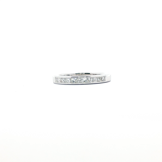 18kt White Gold Princess Cut Diamond Wedding Band
