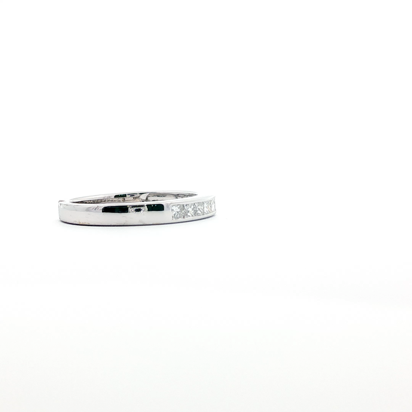 18kt White Gold Princess Cut Diamond Wedding Band