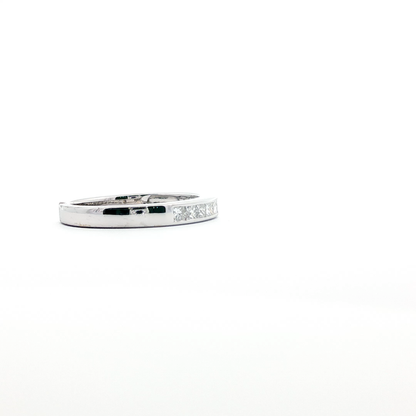 18kt White Gold Princess Cut Diamond Wedding Band