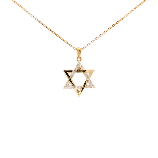 18kt Yellow Gold Star of David Pendant
