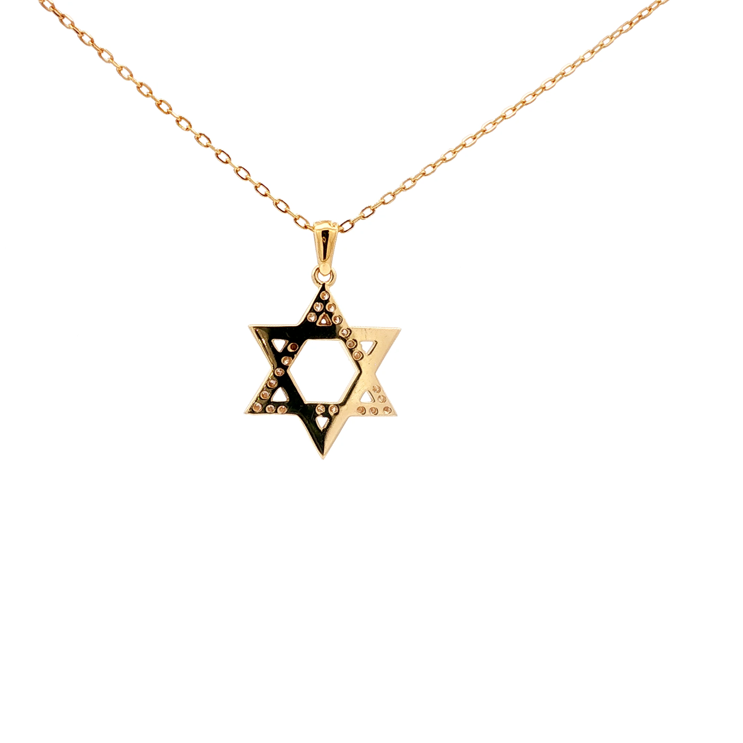 18kt Yellow Gold Star of David Pendant