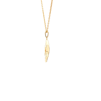 Yellow Gold Star of David Diamond Pendant Necklace