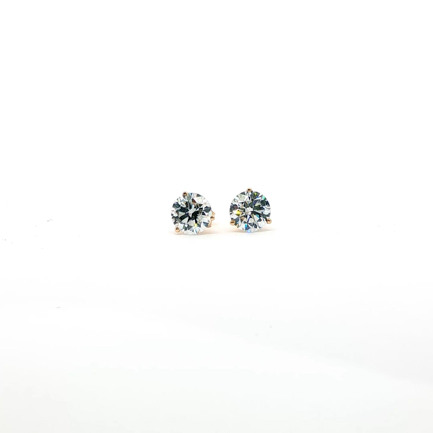 14kt YG LAB- created 2.00ctw  Martini Studs