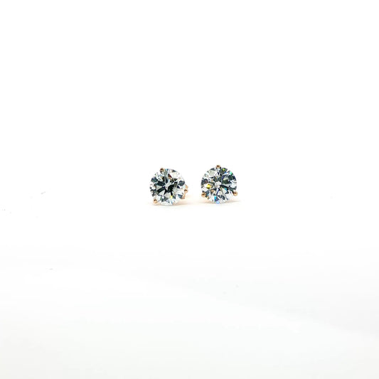 14kt YG LAB- created 2.00ctw  Martini Studs