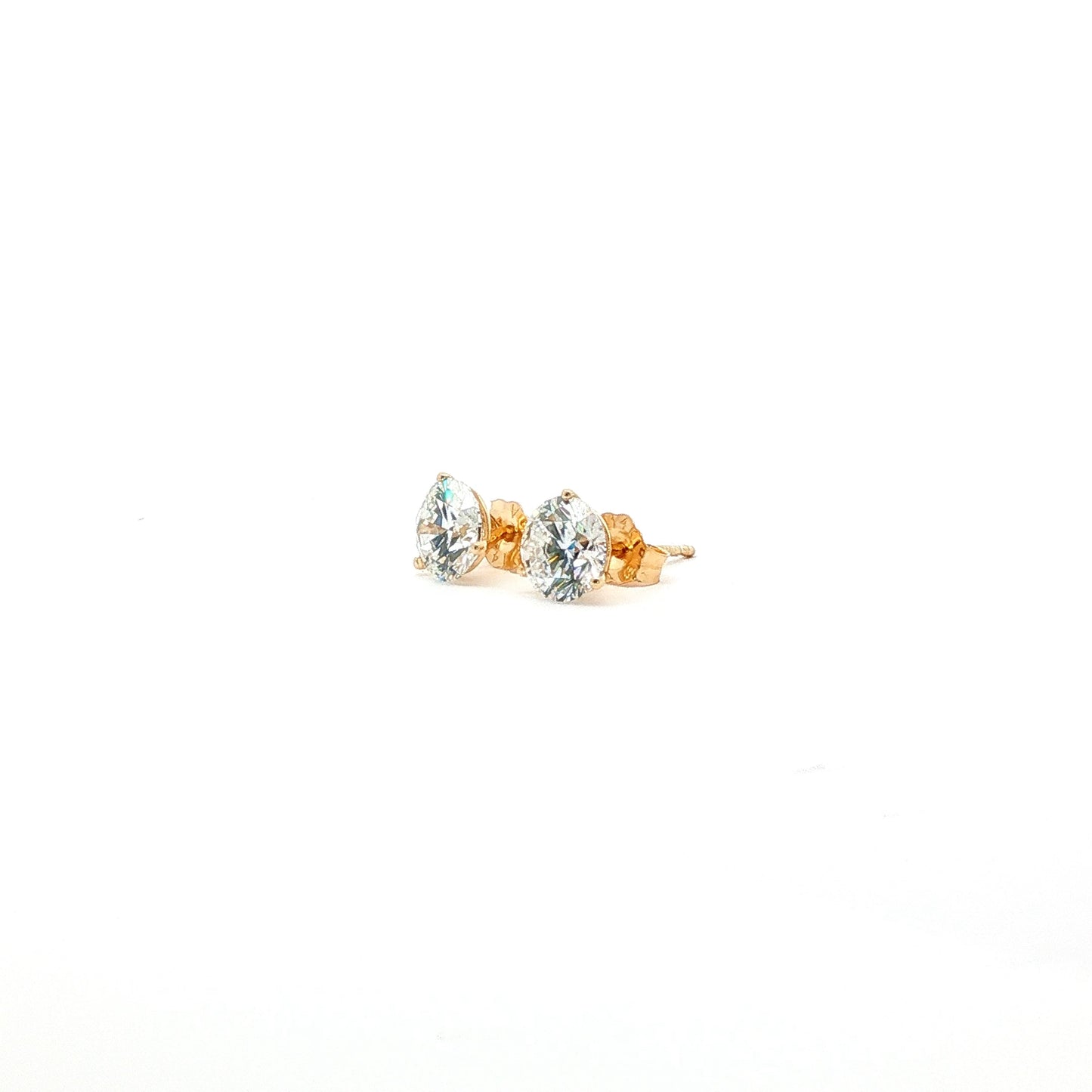 14kt YG LAB- created 2.00ctw  Martini Studs