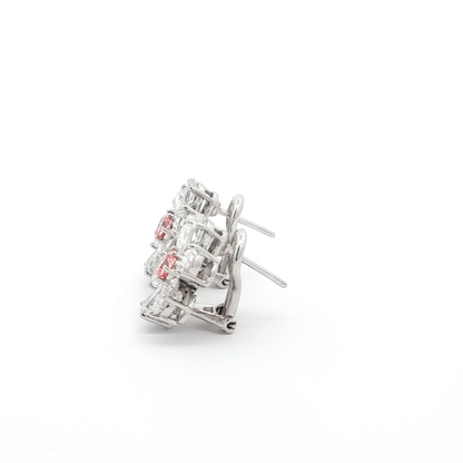 Rosé Petal Diamond Flower Studs