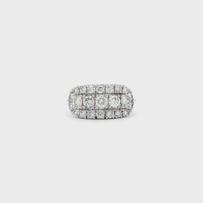 Triple-Row WG Round Brilliant Cut Diamond Band
