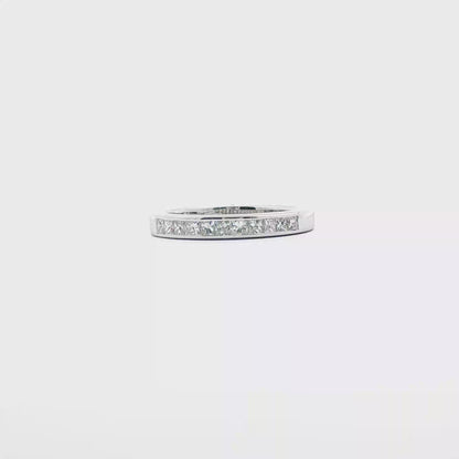 18kt White Gold Princess Cut Diamond Wedding Band