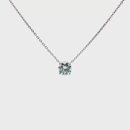 18kt WG Round Diamond Pendant