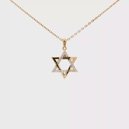 18kt Yellow Gold Star of David Pendant