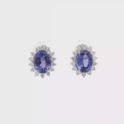 18kt WG Diamond and Tanzanite Earrings
